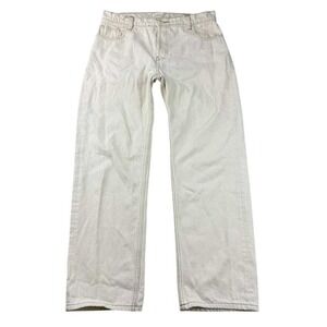Tintoreria‎ Maria Romero Jeans Women 10 Cream/White Wide Straight Leg Button Fly
